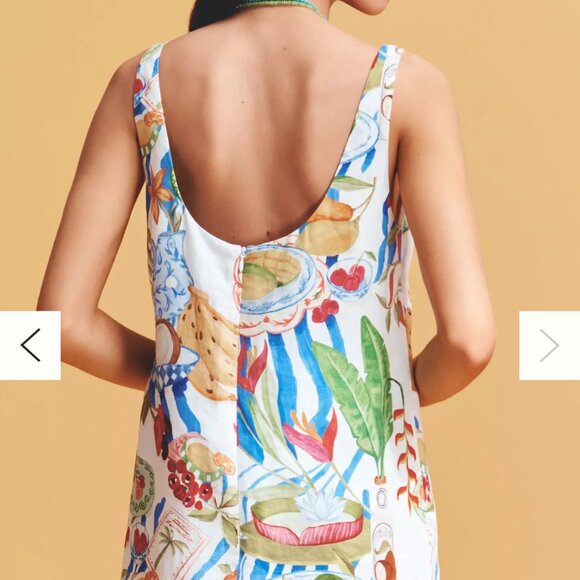 NEW W/ TAG! FARM RIO Off-white Fresh Euroflax Premium Linen Mini Dress - XS - Picture 6 of 6
